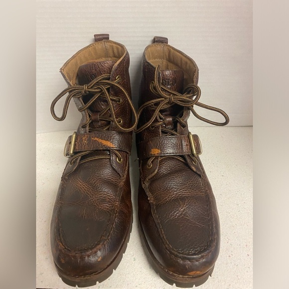 Ralph Lauren Redmond Dark Brown Leather Boots 9.5 main image 5